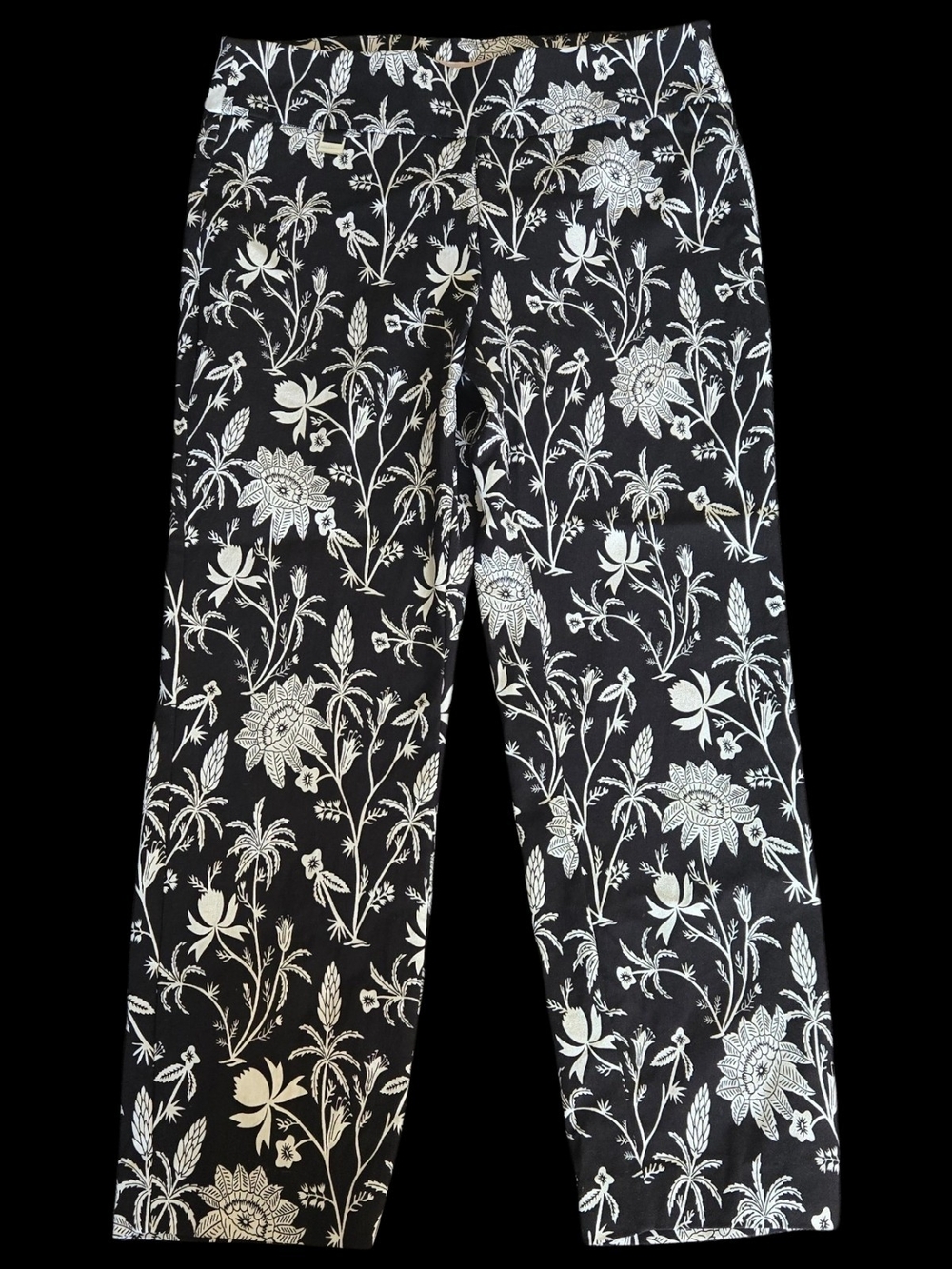 Philosophy Black and White Floral Capri Sz PS